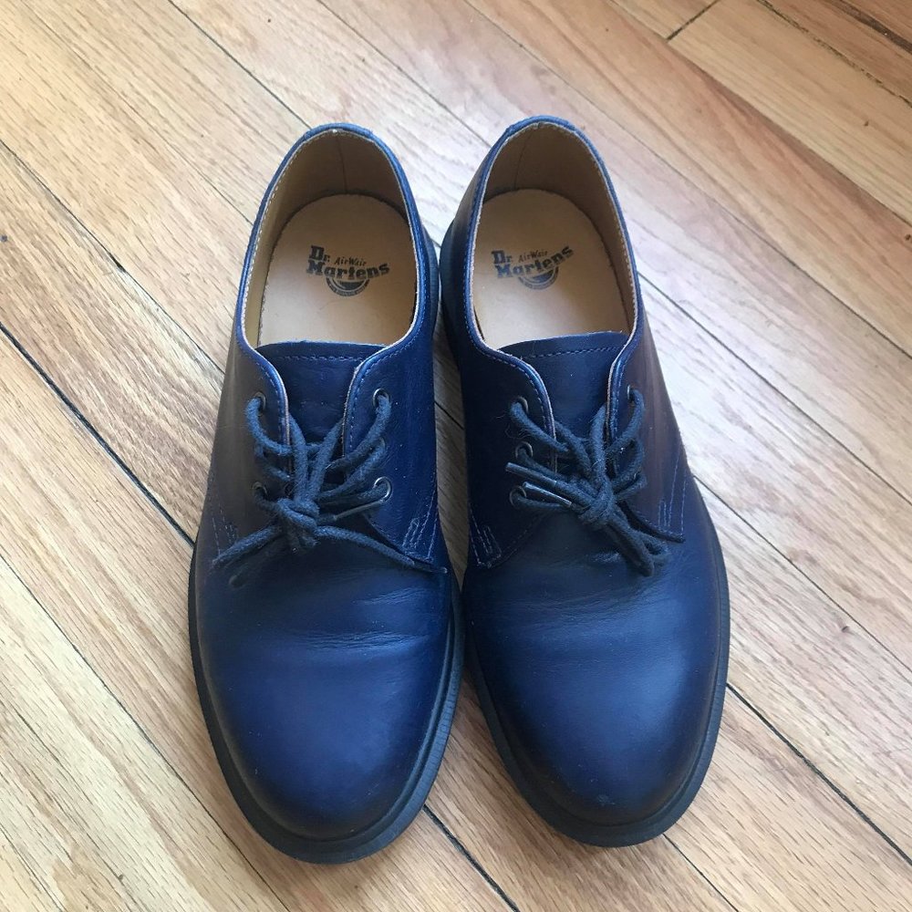 Blue Leather Dr. Martens Oxford US 7 Womens